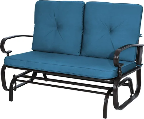 Vista 11 de Incbruce Silla Mecedora Deslizante para Exteriores Banco Deslizante de Patio para 2 Personas, Asiento Loveseat de Porche Juego de Sillas de Patio