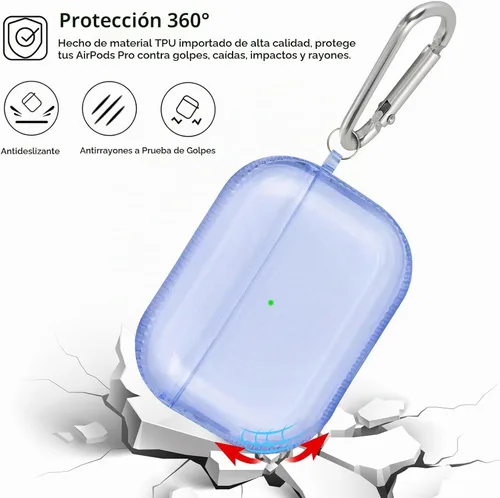 Vista 6 de KOREDA Funda Protectora Compatible con AirPods Pro y AirPods Pro 2 Estuche, Funda Protectora Completa Suave y Transparente a Prueba de Golpes