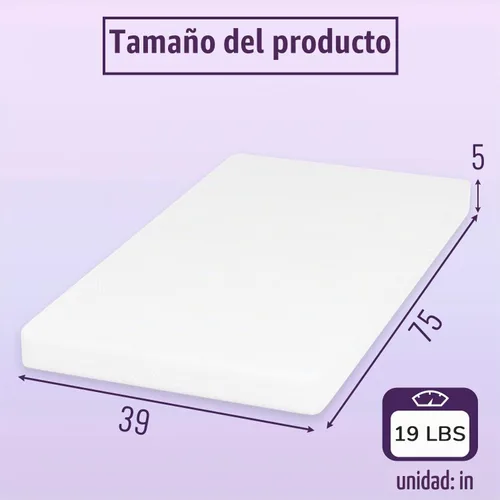 Vista 2 de PayLessHere Colchón de espuma viscoelástica de 5 pulgadas, colchón con infusión de carbón de bambú de gel de enfriamiento, colchones de firmeza