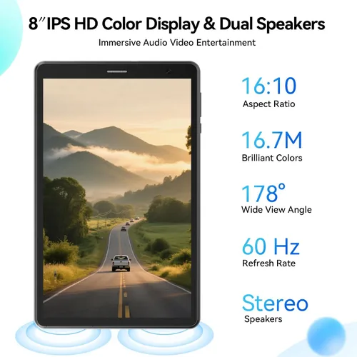 Vista 5 de Topsand Tablet Android 15 de 8 pulgadas con ranura para tarjeta SIM Tablet Teléfono Celular Desbloqueado con 4G LTE Octa Core 12GB RAM 64GB ROM 2TB