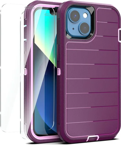 Vista 30 de YmhxcY Funda para iPhone 12/iPhone 12 Pro [2 Protectores de Pantalla de Vidrio Templado] Cubierta Duradera de 3 Capas A Prueba de Caídas/Funda