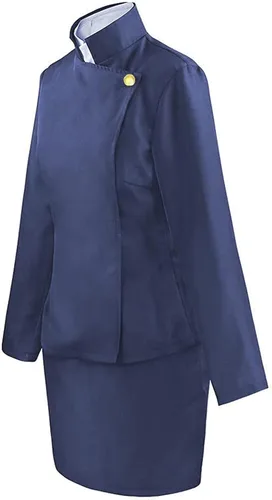 Vista 3 de Disfraz de anime JJK Jujutsu Zenin Maki para niñas y mujeres, uniforme escolar japonés, falda, vestido Mai, traje de Halloween