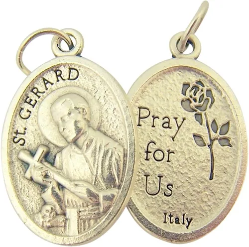 Vista 34 de Catholic Patron Saint Medals Base en tono plateado, 1 pulgada, juego de 2