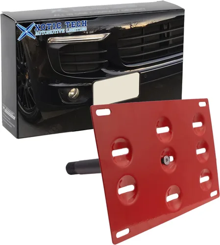 Vista 6 de Xotic Tech - Soporte de aluminio negro para matrícula de remolque compatible con Porsche Cayenne 2011-2017 o Tesla Model 3 2017-2023