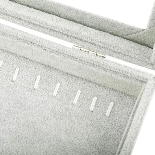 Vista 6 de RealPlus Organizador de bandeja para collar con tapa de cristal 20 ganchos collar y joyería