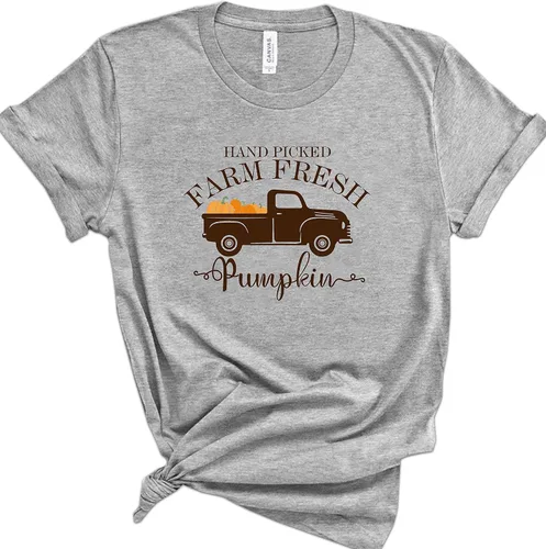 Vista 3 de Hand-Picked Farm Fresh T-Shirts, Farming Clothes For Women And Men, Pumpkin T-Shirts Sweatshirts Hoodies, Pumpkin Farmer Shirts, Farm Truck Shirt