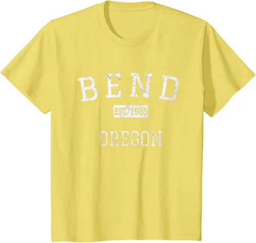 Vista 53 de Bend Oregon OR Camiseta vintage, Negro