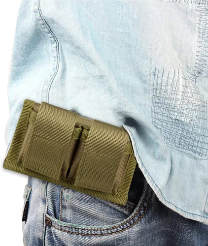 Vista 7 de Kosibate Estuche para Cinturón Speedloader de Nylon Táctico, Doble Cargador de Cinturón de Ajuste Universal .357 .44 La mayoría de .38 a .45 Colt