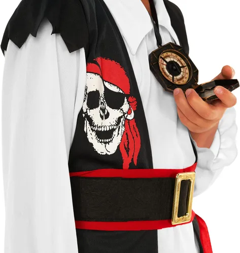 Vista 5 de Morph Disfraz de pirata para niños, disfraz de pirata para niños, disfraz de pirata para niños de 10 a 12 años, disfraz de pirata, talla 7-8, 4-6