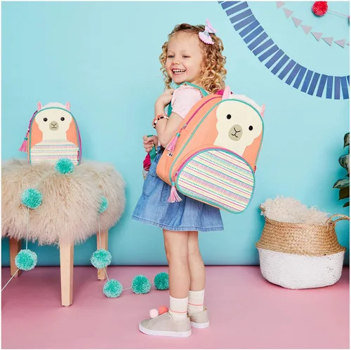Vista 4 de Skip Hop - Mochila para preescolar, colección Zoo, para niños pequeños de 3 a 4 años, diseño de llama