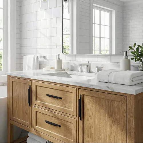 Vista 7 de Goldenwarm - Paquete de 5 manijas negras para cajones de 3-3/4 pulgadas, herrajes modernos para armarios, manijas para puertas de baño y vestidores