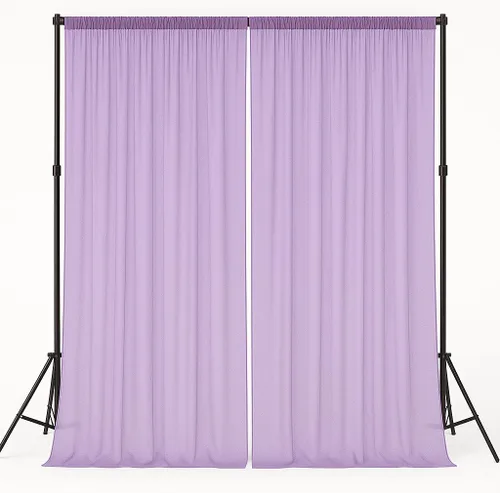 Vista 21 de AK-Trading - Paneles de cortinas de gasa para eventos de boda y decoración, cortinas de telón de fondo (115 x 120 pulgadas, negro)
