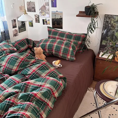 Vista 377 de mixinni Juego de funda de edredón vintage a rayas, tamaño twin, juego de ropa de cama de 3 piezas, 100% algodón lavado, suave y transpirable, funda