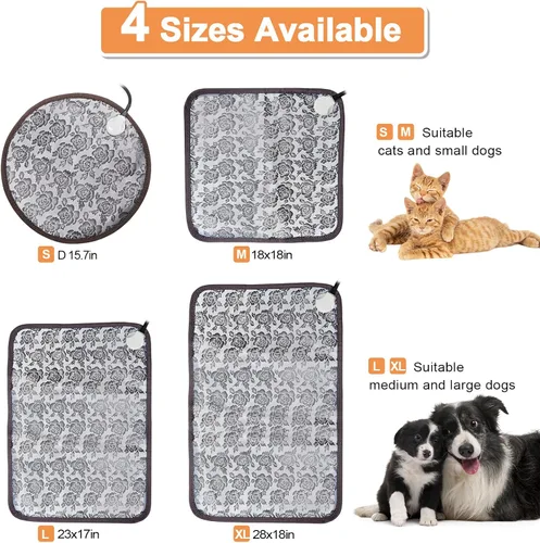 Vista 7 de Almohadilla térmica para gatos, (18 x 18 pulgadas), almohadilla térmica para mascotas para gatos, cachorros, manta térmica para perros