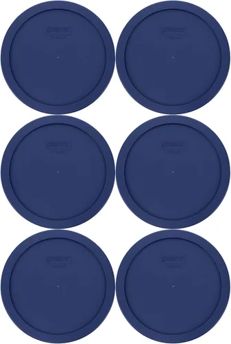 Vista 7 de Pyrex 7402-PC 6/7 Cup Tapa de repuesto redonda de plástico para almacenamiento de alimentos, color azul oscuro, fabricada en Estados Unidos