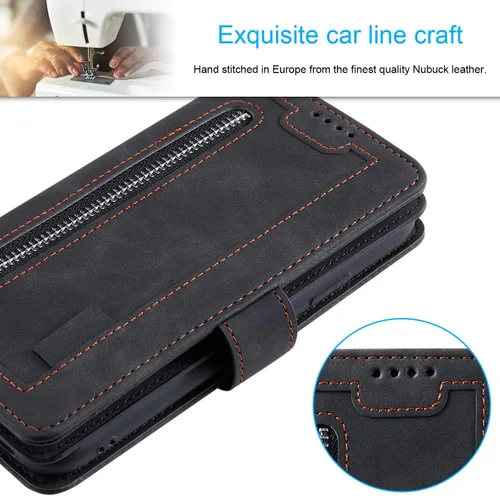 Vista 7 de UEEBAI Funda tipo cartera para Samsung Galaxy S20 FE 5G, Retro 9 ranuras para tarjetero, bolsillo con cremallera, cierre magnético, función atril