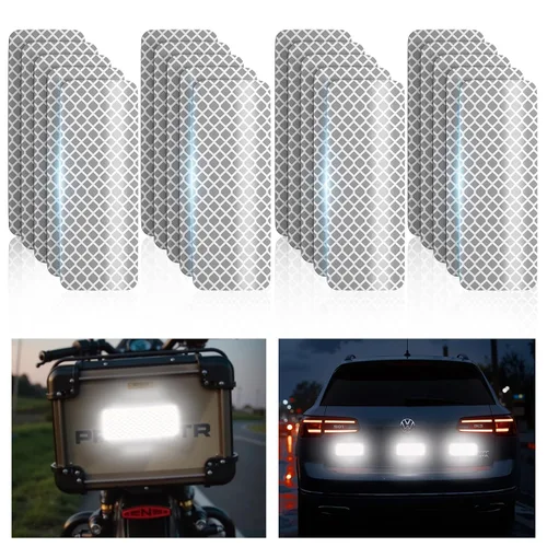 Vista 12 de PHIXBEAR 20 piezas calcomanías reflectantes súper reflectantes hechas de 3M 823i, cinta reflectante de seguridad para automóvil, bicicleta, buzón