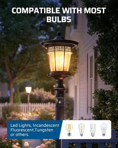 Vista 5 de EDISHINE Accesorios de luz de poste para exteriores, sensor de atardecer a amanecer, interruptor fotoeléctrico para luz de poste al aire libre