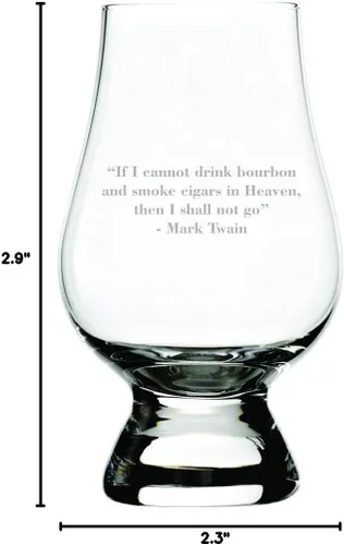 Vista 4 de Mark Twain If I Cannot Drink Bourbon Quote - Vaso de whisky de cristal Glencairn, 6 onzas líquidas