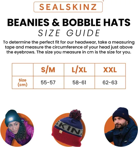 Vista 5 de SEALSKINZ Waterproof Cold Weather Roll Cuff Beanie