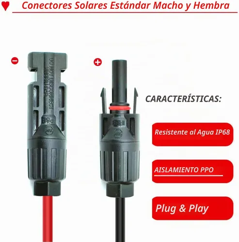 Vista 3 de Kit de panel solar resistente de 10 AWG de 12 pies, cable de carga a conectores XT60i, adaptador para estaciones de energía portátiles, generadores