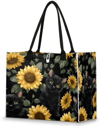 Vista 11 de Pardick Bolsa de mano reutilizable para mujer, bolsa de viaje, trabajo, compras, piscina y playa, A-04, Mediana