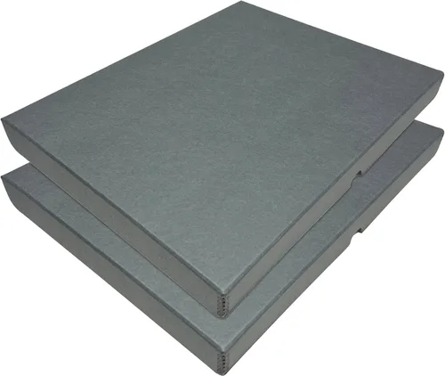 Vista 31 de Lineco Caja de almacenamiento de folio de archivo. Caja de almacenamiento con borde de metal, tapa de concha. 9.5 x 12.5 x 1.75 pulgadas.