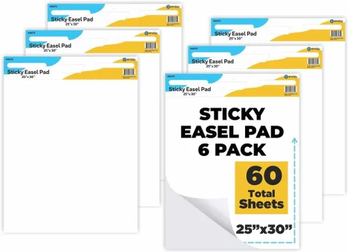 Vista 8 de Enday Anchor Chart Paper 25"x 30" (2 Pack) - Sticky Easel Pad Chart Paper for Teachers, Flip Chart Paper, 25 in x 30 in Easel Paper, Large White