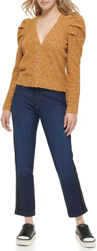 Vista 2 de Karl Lagerfeld Paris Women's Everyday Ruffle Long Sleeve Sweater