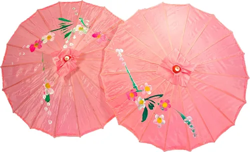 Vista 26 de TJ Global Paquete de 2 paraguas chinos japoneses para niños, 22 pulgadas, para bodas, fotografías, disfraces, cosplay, decoración y otros eventos, 2