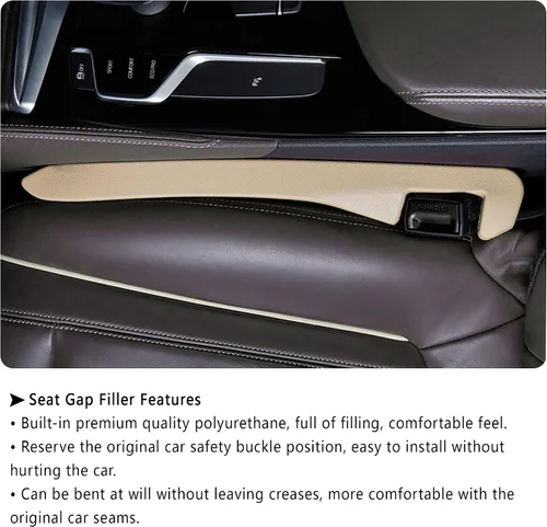 Vista 6 de Junecarp Paquete de 2 rellenos de espacio para asiento de automóvil, organizador flexible para evitar que los artículos se caigan, accesorios