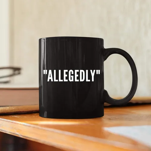 Vista 4 de Allegedly Lawyer - Taza divertida de graduación para estudiantes de derecho, profesores, abogados, taza de café de cerámica, novedosa, 11 onzas