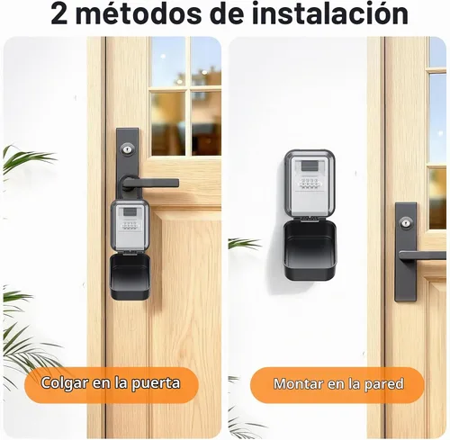 Vista 3 de Caja de Seguridad para Llaves con Diales Luminosos, Caja de Seguridad Impermeable para Montaje en Pared para Llaves con Código, Caja de Seguridad