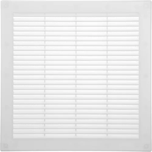 Vista 10 de Medida de apertura de 3'' x 3'' pulgadas / Rejilla externa de ventilación cuadrada blanca con malla protectora - Registro de plástico ligero Blanco