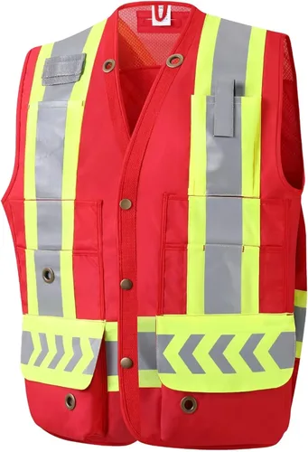 Vista 9 de Surveyor Safety Vest Reflective for Men, Class 2 Heavy Duty Safety Vests Reflective with Pockets