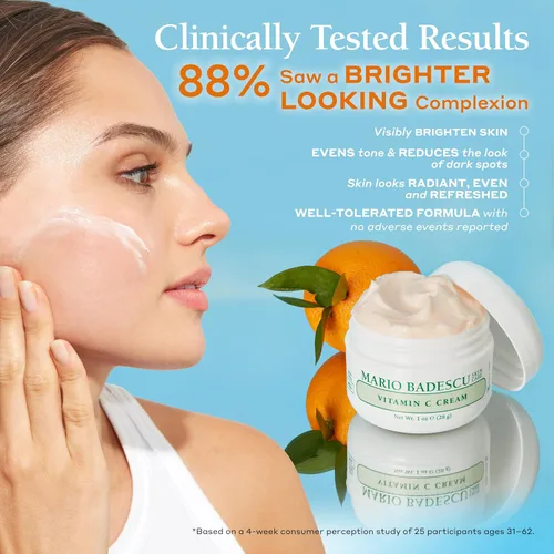 Vista 3 de Mario Badescu Crema de vitamina C Hidratante facial ligero enriquecido con niacinamida para todo tipo de piel Reduce visiblemente los signos