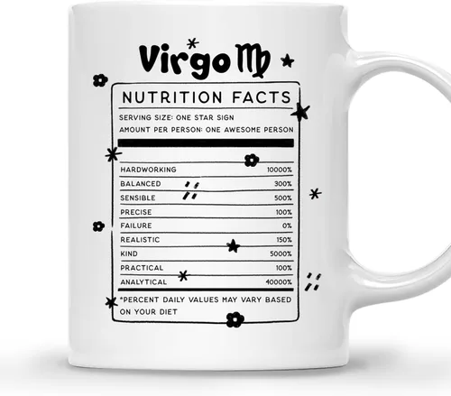 Vista 14 de Gossby Aquarius Nutrition Fact Taza de café – Regalo del signo del zodiaco para mujeres, cumpleaños, regalo de astrología de Navidad para mujeres