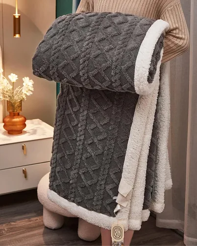 Vista 8 de Manta Sherpa cálida para invierno, manta de sofá, manta ligera y cálida, súper suave y mullida, franela gruesa y reversible de terciopelo cálido