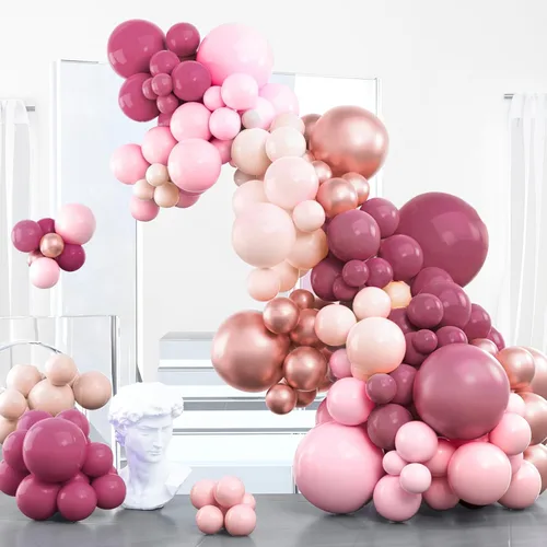 Vista 190 de PartyWoo - Globos de color albaricoque retro, 120 unidades de 5 pulgadas, de látex, para arco de globos, decoración de fiesta y de cumpleaños