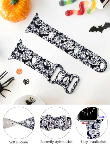 Vista 4 de Holiday Watchband Compatible with Apple Watch 38mm 40mm 41mm 42mm 44mm 45mm 49mm Women Men,Soft Silicone Cute Sport Strap for Apple Watch Ultra