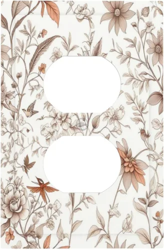 Vista 278 de Decorative Outlet Covers Blue Background White Cat Daisy Floral 2-Gang 1-Gang Wall Plate Single Toggle/Rocker Farmhouse Style Light Switch Covers
