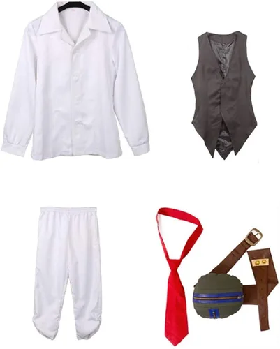 Vista 4 de miccostumes Disfraz de anime para hombre con bolsa y corbata
