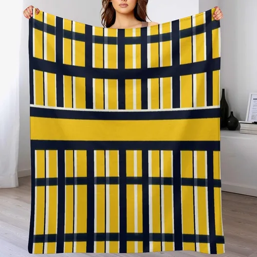 Vista 7 de Manta de rayas náuticas amarillas y azul marino, moderna, ultrasuave, manta de microfibra para sofá, cama para niños y adultos, 30 x 40 pulgadas