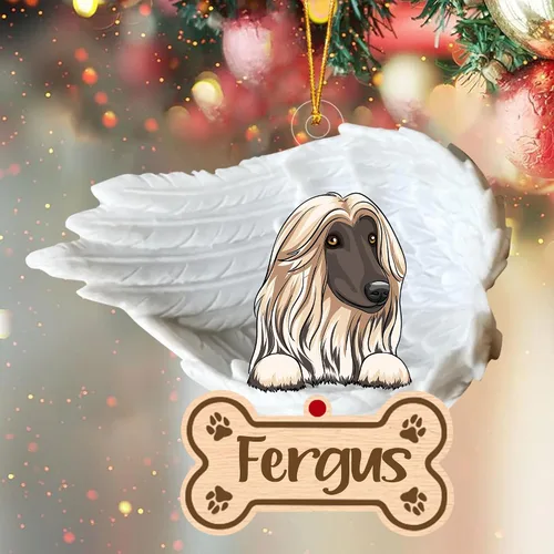 Vista 56 de Adorno de perro afgano de 1 ángel, adorno acrílico 2D personalizado conmemorativo para perros, regalo por pérdida de mascotas, regalo