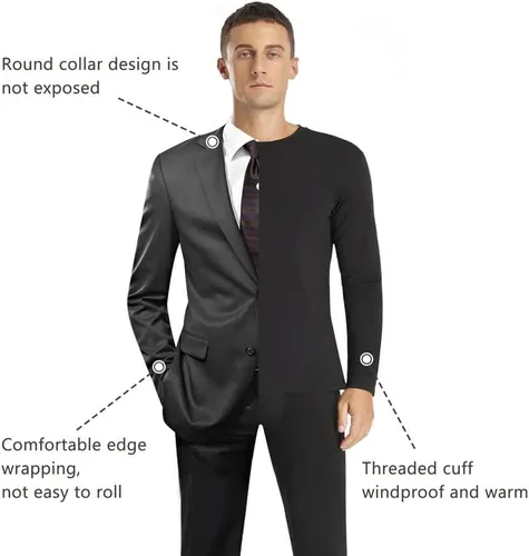 Vista 4 de SIMIYA Conjunto de ropa interior térmica para hombre, pantalones largos con forro polar