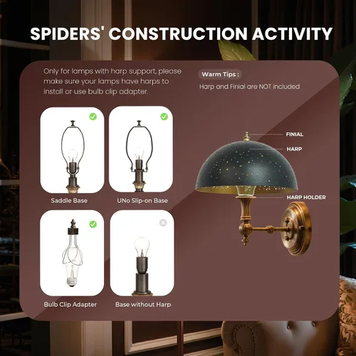 Vista 7 de Pantalla de lámpara con clip, cubierta de bombilla con forma de cúpula de metal, decoración de iluminación moderna, pantalla pequeña para luces