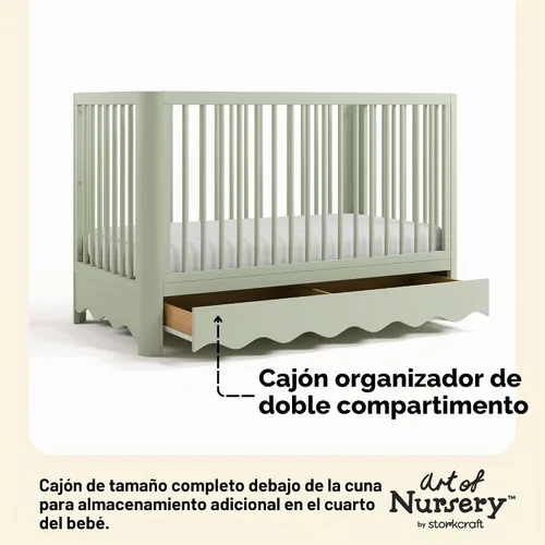 Vista 7 de Storkcraft Casablanca 5-in-1 Convertible Crib with Drawer, Sage Salvia