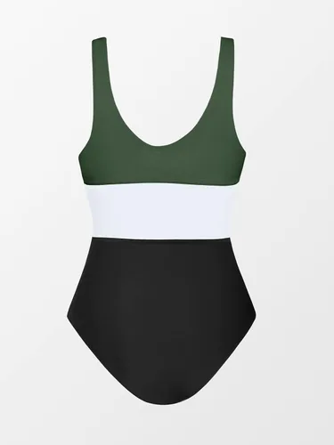 Vista 5 de CUPSHE Traje de baño de una pieza para mujer con bloques de color y abertura
