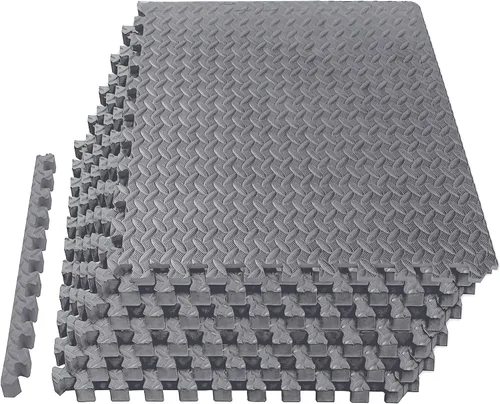 Vista 11 de Mat Block - Esterillas de piso de EVA para ejercicio: Tapetes de espuma interconectados de alto rendimiento - 6 baldosas (Área: 24 pies cuadrados)
