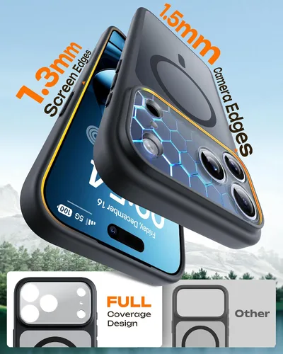 Vista 366 de TOCOL Funda para iPhone 11, compatible con Magsafe, protección completa de cámara, imanes integrados, protección contra caídas, funda translúcida